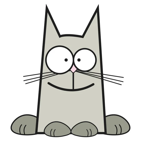 Katze Cartoon Stil Sitzt Auf Weißem Hintergrund Vektorillustration — Stockvektor