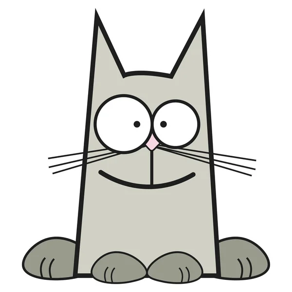 Kat Cartoon Stijl Zittend Een Witte Achtergrond Vectorillustratie — Stockvector