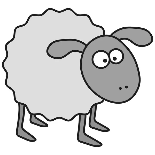 Owce Stylu Cartoon Białym Tle Ilustracja Wektorowa — Wektor stockowy