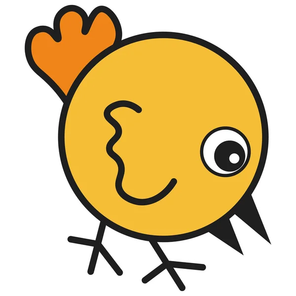 Chicken Cartoon Style White Background Vector Illustration — Stock Vector