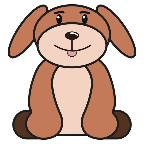 Hund Cartoon Stil Auf Weißem Hintergrund Vektor Illustration — Stockvektor