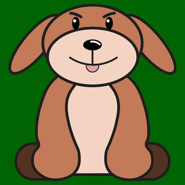 Cão Irritado Estilo Cartoon Fundo Cor Ilustração Vetorial — Vetor de Stock