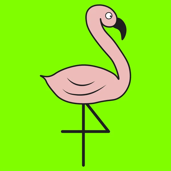 Flamingo Ένα Ύφος Κινούμενων Σχεδίων Φόντο Χρώμα Διανυσματικά Εικονογράφηση — Διανυσματικό Αρχείο