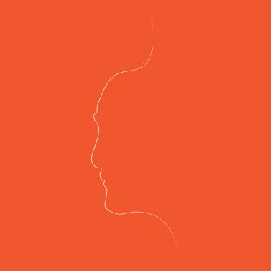 Adam bir satır. illüstrasyon renk arka plan üzerinde.