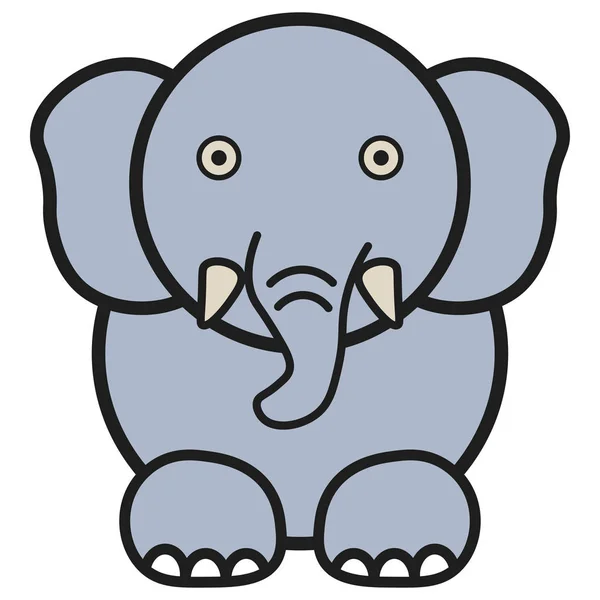 Elephant in cartoon style. On white background,  illustration