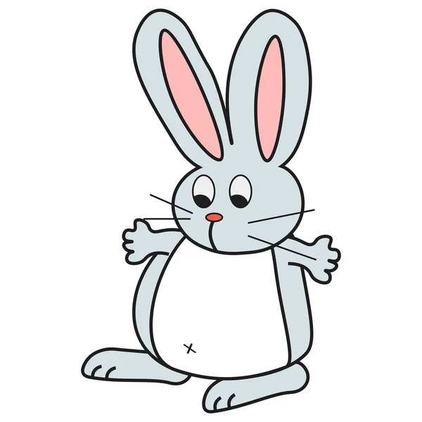 Bunny Cartoon Style White Background Illustration — Stock Photo, Image