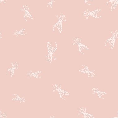 Çocuklar seamless modeli doodle tarzı. Vektör çizim renk arka plan üzerinde.