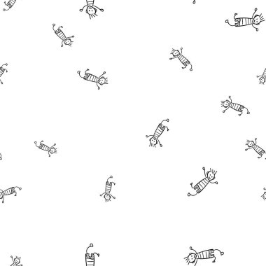 Çocuklar seamless modeli doodle tarzı. resimde beyaz arka plan üzerinde.