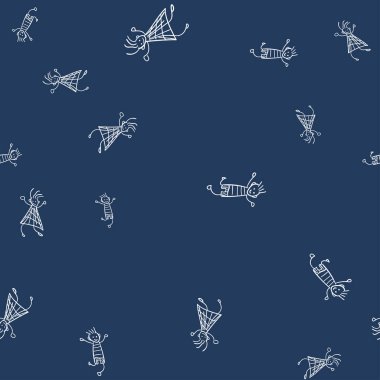 Çocuklar seamless modeli doodle tarzı. Vektör çizim renk arka plan üzerinde.