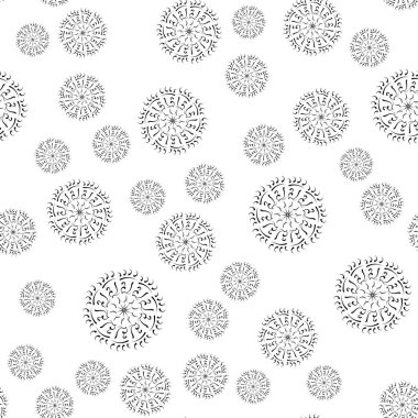 Beyaz arka plan üzerinde Mandala seamless modeli. Yetişkinler için boyama sayfaları. Boyama kitabı. Süs elle çizilmiş doodle doğa süs mandala. Islam, Arapça, Hint, Türk, Pakistan, Çin, Osmanlı motifleri.