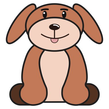 Köpek çizgi film tarzı. Beyaz arka plan üzerinde illüstrasyon