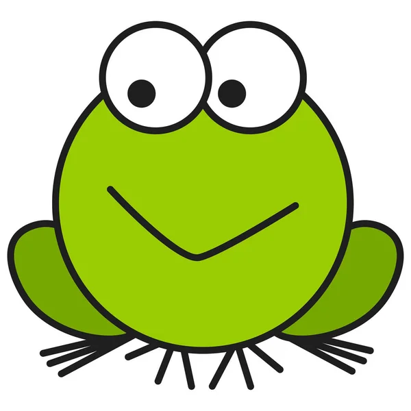 Frog in cartoon style. On white background,  illustration