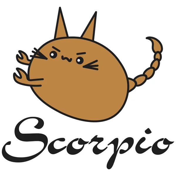 Bunny Znak Zodiaku Skorpion Stylu Cartoon Wektor Ilustracja Białym Tle — Wektor stockowy