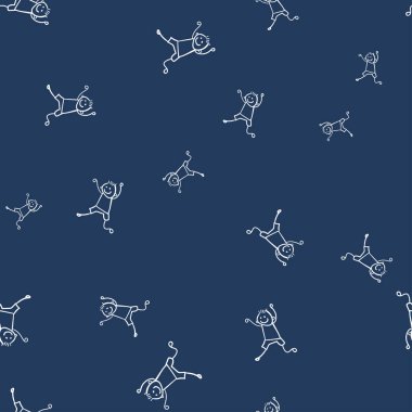 Çocuklar seamless modeli doodle tarzı. illüstrasyon renk arka plan üzerinde.