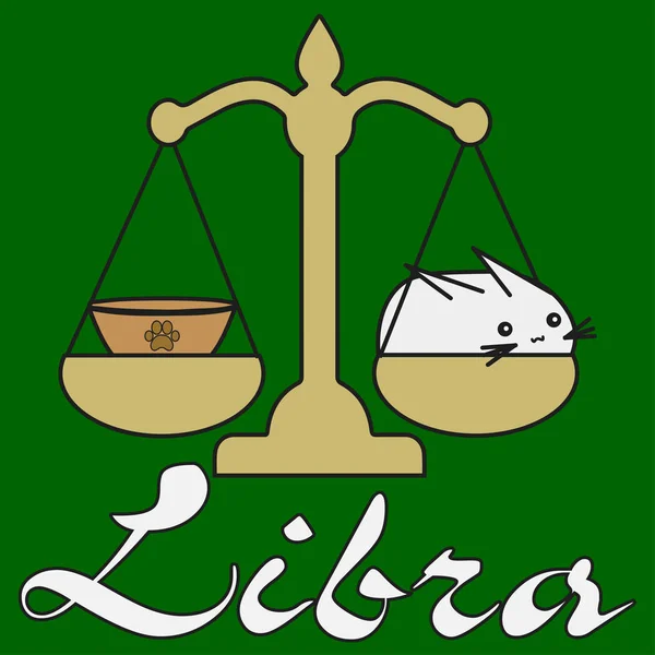 ป้ายราศีกระต่าย Libra ในสไตล์การ์ตูน . — ภาพเวกเตอร์สต็อก