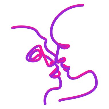 Soyut yüzler sırada. Neon tarzında