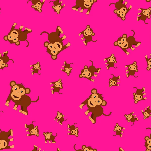 Monkey seamless mönster. — Stock vektor