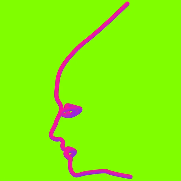 Le visage de la personne en une ligne dans le style néon — Image vectorielle