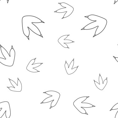 Dinozor ayak izi kontur dikişsiz desen