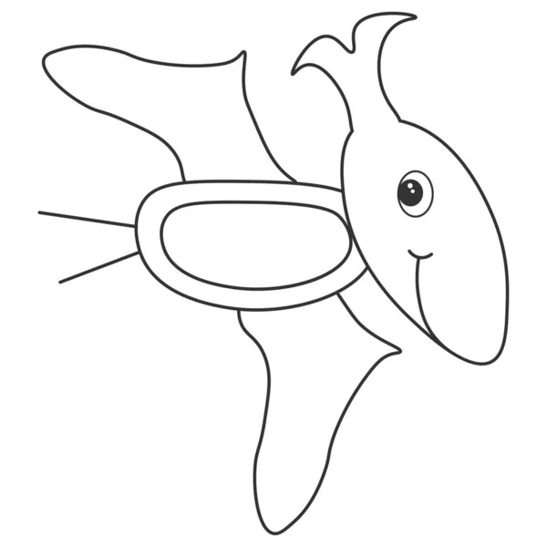 Dinosaur pterodactyl contour — Stock Vector