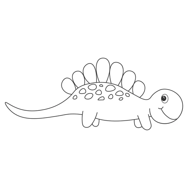 Dinozor stegosaurus kontur — Stok Vektör