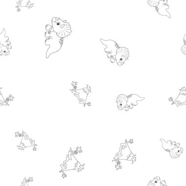 Dinozor Triceratops ve Vulcano Dikişsiz desen