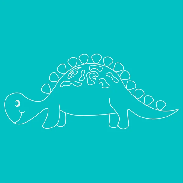 Contour du stegosaurus dinosaure — Image vectorielle