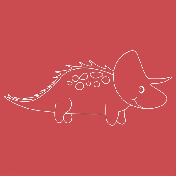 Contour du tricératops dinosaure — Image vectorielle