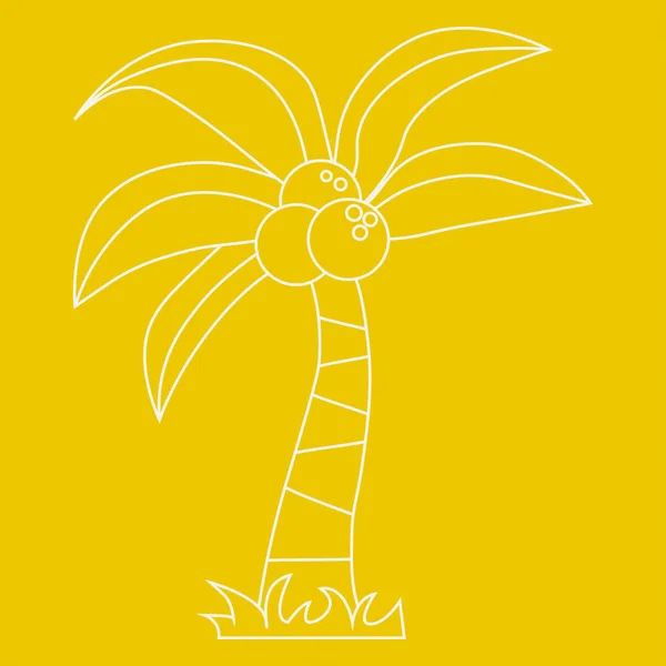 棕榈树与椰子轮廓 — 图库矢量图片