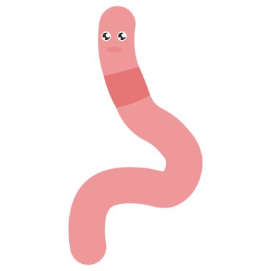 Karikatür solucan squirms.