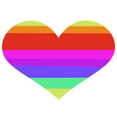 Plaj sezonu için çok renkli kalp.