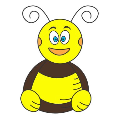 Karikatür bumblebee katta oturan.