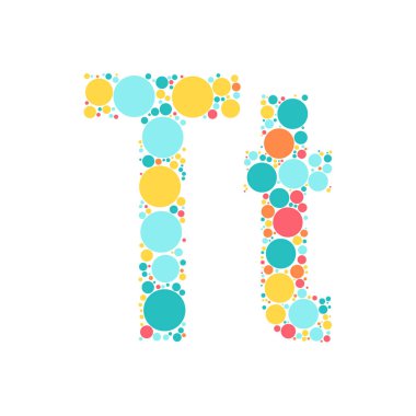 Neşeli bir mozayka tarafından ortaya koyulan renkli daireler den alfabe bir harf.