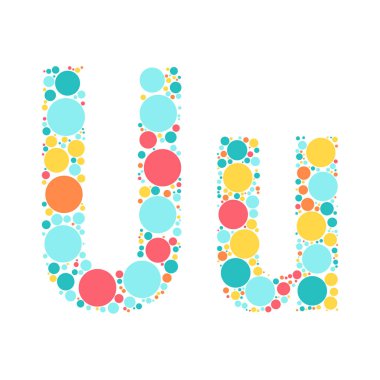 Neşeli bir mozayka tarafından ortaya koyulan renkli daireler den alfabe bir harf.