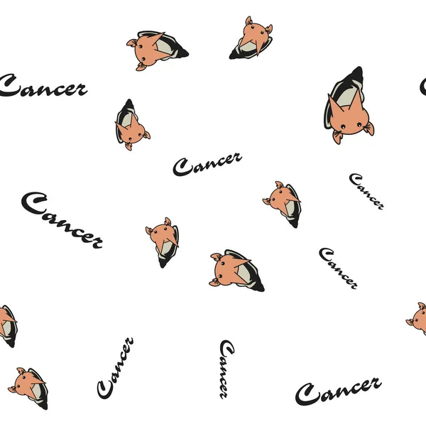 Cancer zodiac sing seamless pattern with text