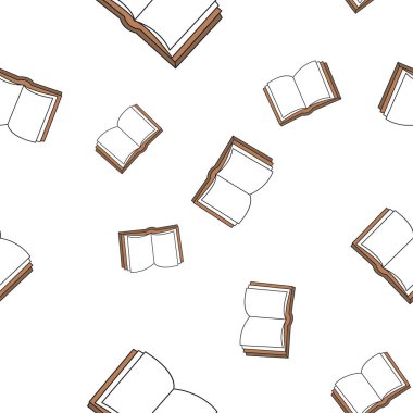 Doodle tarzında okul kitaplarından dikişsiz desen. Vektör çizimi.