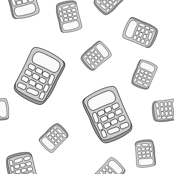 Doodle tarzında okul hesap makinelerinin sorunsuz deseni. Vektör çizimi.