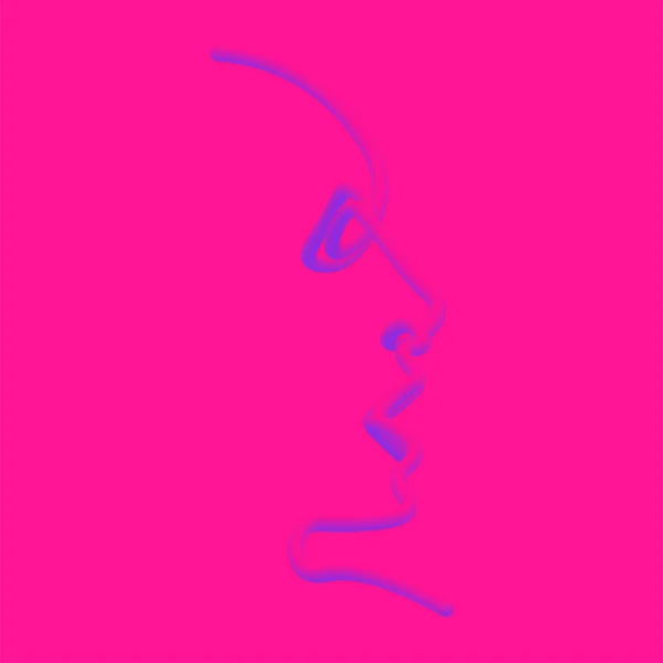 Лицо человека в одной строке в неоновом стиле — стоковое фото