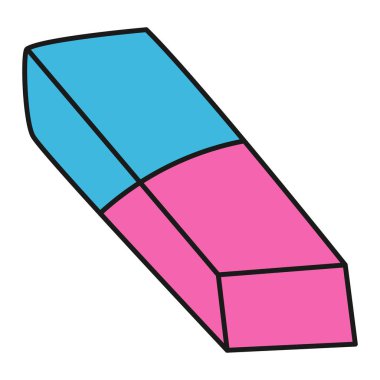 Doodle tarzında okul silgi. Vektör çizimi.