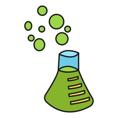 Doodle tarzında okul test tüpü. Vektör çizimi.