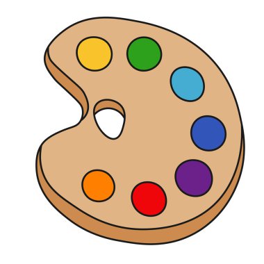 Doodle tarzında okul paleti. Vektör çizimi.