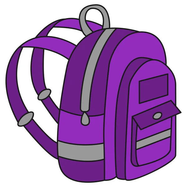 School rugzak in doodle stijl. Vector illustratie. — Stockvector