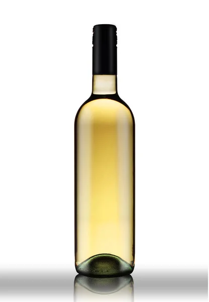 Pełnych Butelek Białego Wina — Zdjęcie stockowe