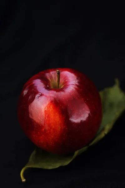 叶子上的红苹果 — 图库照片