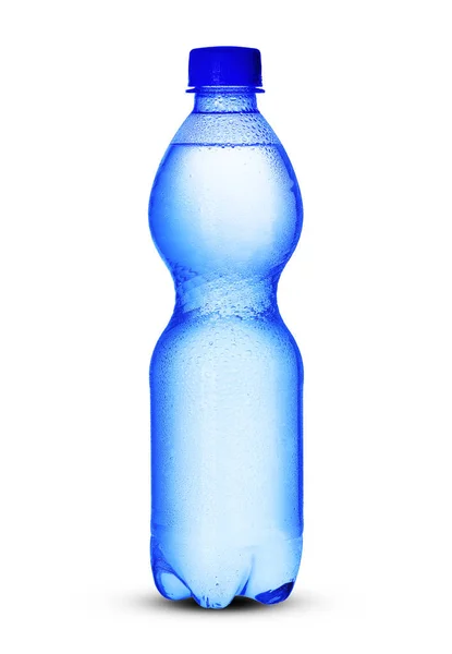 Egy kis műanyag palackot, tele vízzel — Stock Fotó