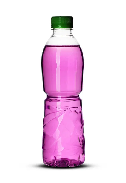 Small plastic bottle with liquid — Stock Photo, Image