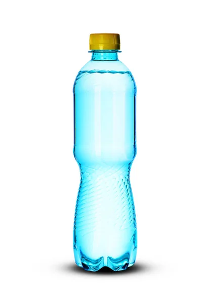 Mała plastikowa butelka z płynem — Zdjęcie stockowe