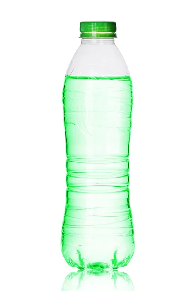 Plastic medium bottle with liquid — Stock Photo, Image