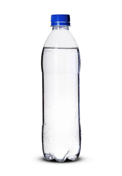 Plastic small bottle with liquid — Stock Photo, Image