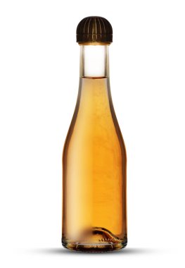 şampanya ile küçük cam şişe